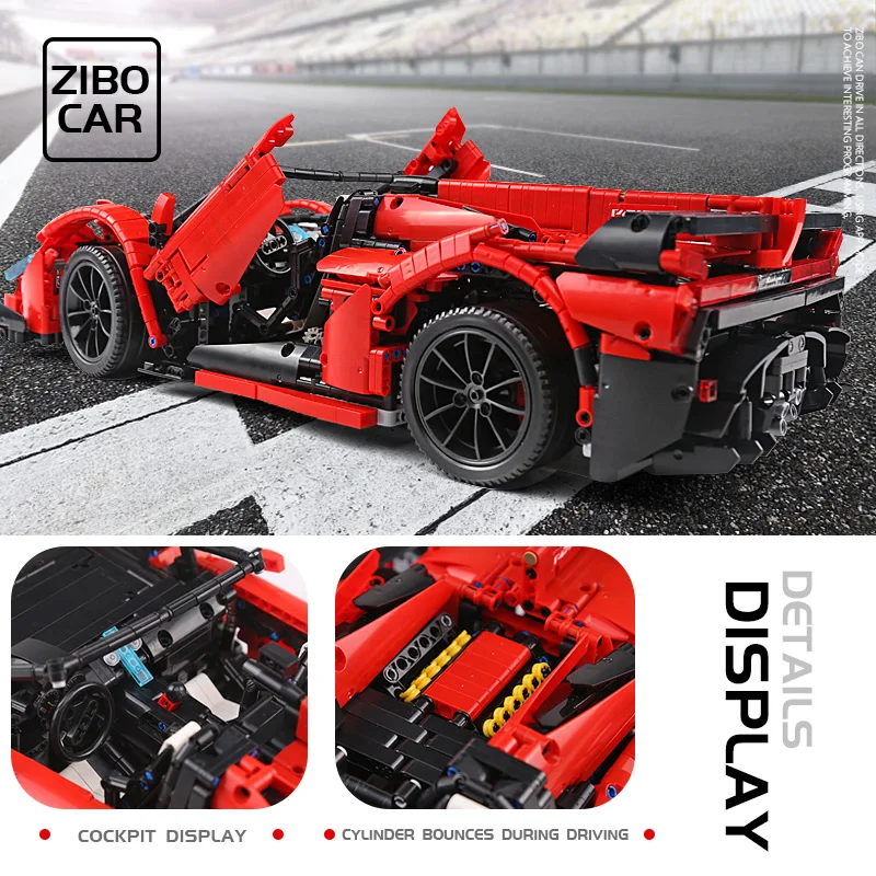 MOC Мини Строительные блоки Technic модель автомобиля совместима с 20091 Veneno Roadster