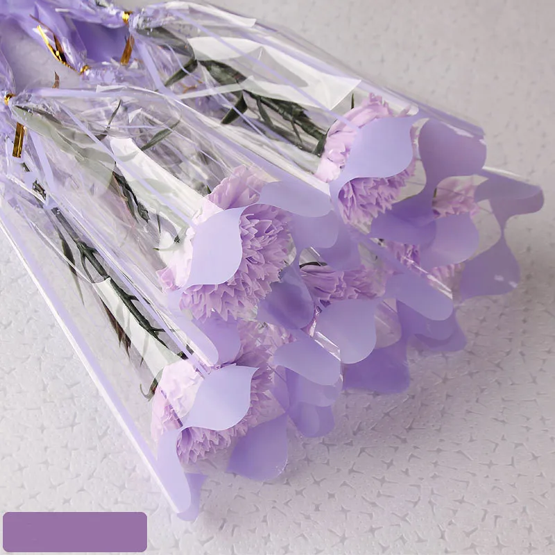 light purple 1 шт. подарок на день матери для учителя одиночный Гвоздика цветок Моделирование Роза Мыло букет сушеные s - Цвет: light purple