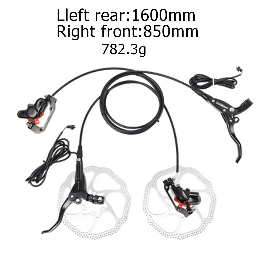 

MTB Bicycle Brake Hydraulic Disc Brake Mountain Clamp Brakes Set Kit 160mm Left Rear 1600mm Right Front 850mm Twin Piston