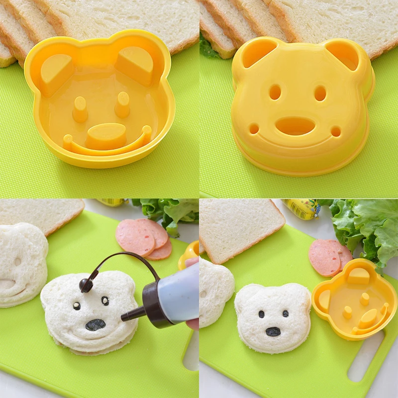 Форма в форме маленького медведя сэндвич форма для хлеба печенья рельефное