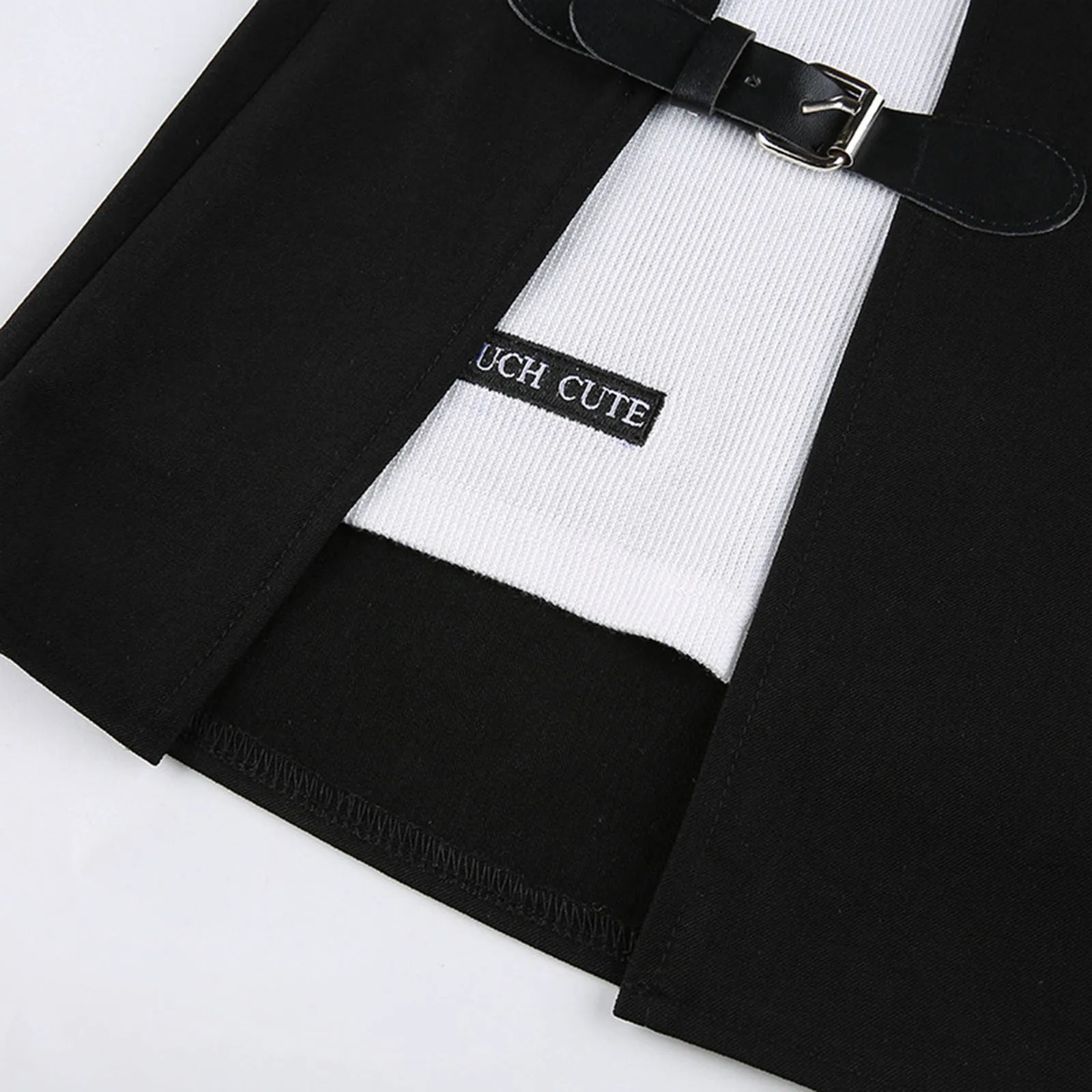 

Black and White Stitching Irregular Skirt For Women Summer Casual Irregular A-Line Short Buttocks Mini Skirt Cool Girl Wear New