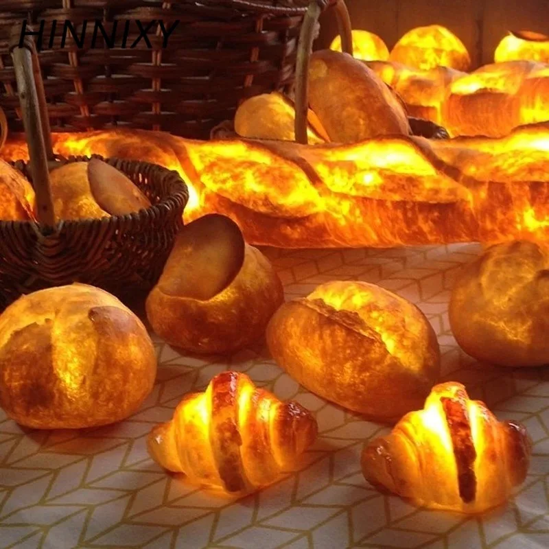 Hinnixy имитационный хлеб ночник круассан крест освещение теплый белый Luminaria