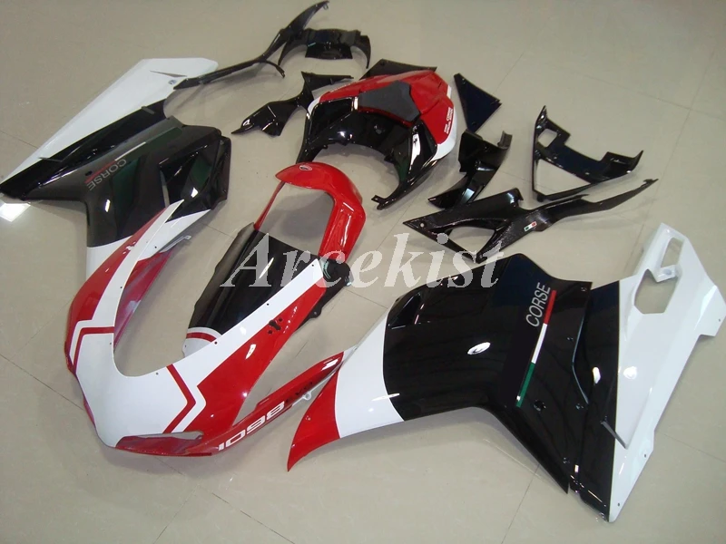 

New ABS Whole Fairings kit Fit for Ducati 848 evo 1098 1198 2007 2008 2009 2010 2011 07 08 09 10 11 Bodywork set red black white