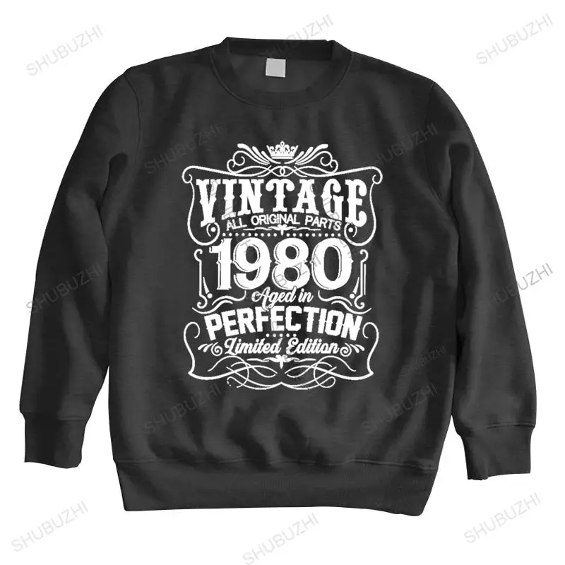 

Vintage 1980 Aged In Perfection Limited Edition hoodie Men Soft Cotton 42th Birthday Gift sweatshirts long sleeve Urban hoodies