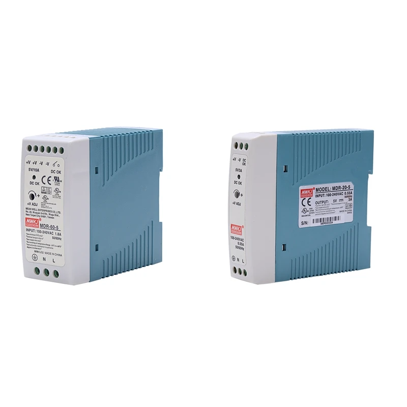 2x MDR 20 5V Вт/MDR 60 60W Din Rail Питание переменного/постоянного тока Производство Китая