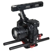 PULUZ ручка клетка для видеокамеры Steadicam Стабилизатор для sony A7 и A7S и A7R и A7R II и A7S II для Panasonic Lumix DMC-GH4 - Цвет: Красный