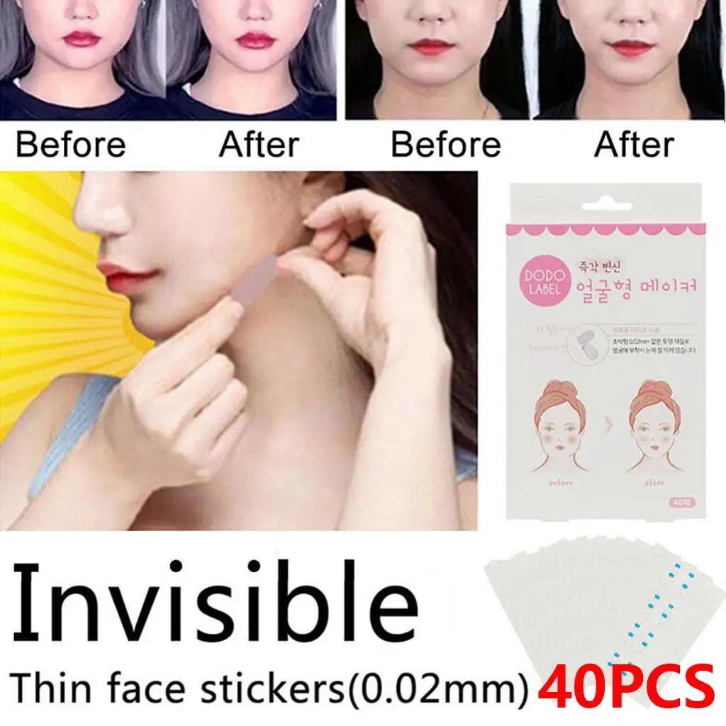 

40pcs Instant Face Lift Neck Chin Lift Secret Tapes Facial Slim Anti Wrinkle Sticker V Face Shaper Artifact Invisible Sticker