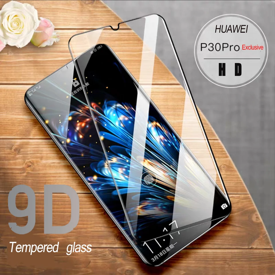 9D полное покрытие закаленное стекло для huawei P30 Pro HD прозрачная защитная пленка