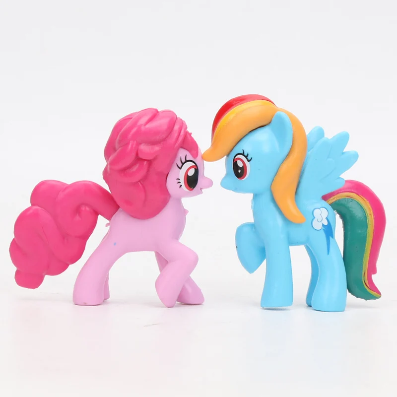 12 шт. игрушки My Little Pony Радуга Единорог мини лошадь ПВХ Фигурки сверкать драконы