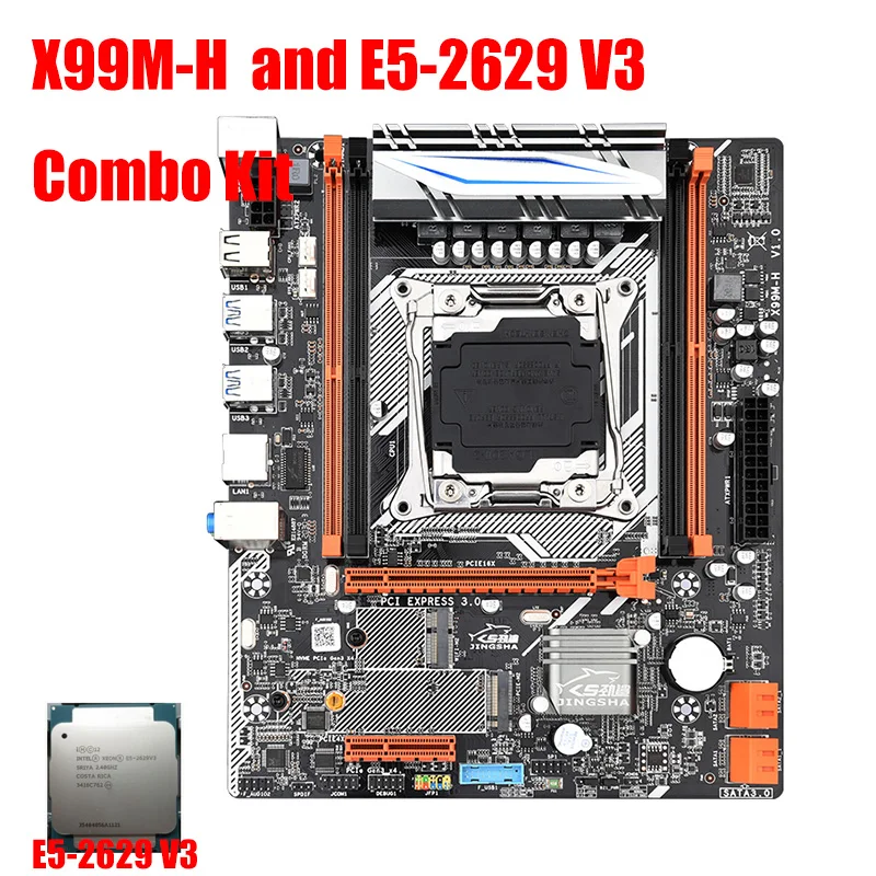 

New x99m-h desktop LGA 2011-3 E5 2629 V3 combination kit with m.2 nvme support DDR4 four channel sata3.0 USB3.0