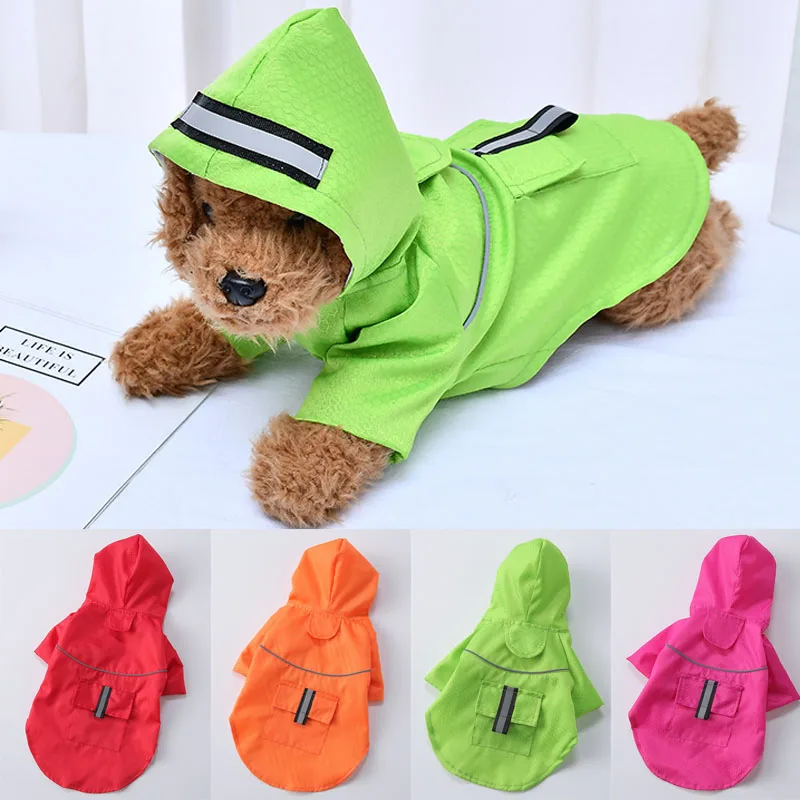 S Reflective Strip Dogs Rain Coats Waterproof Outdoor Breathable Net Yarn Jackets