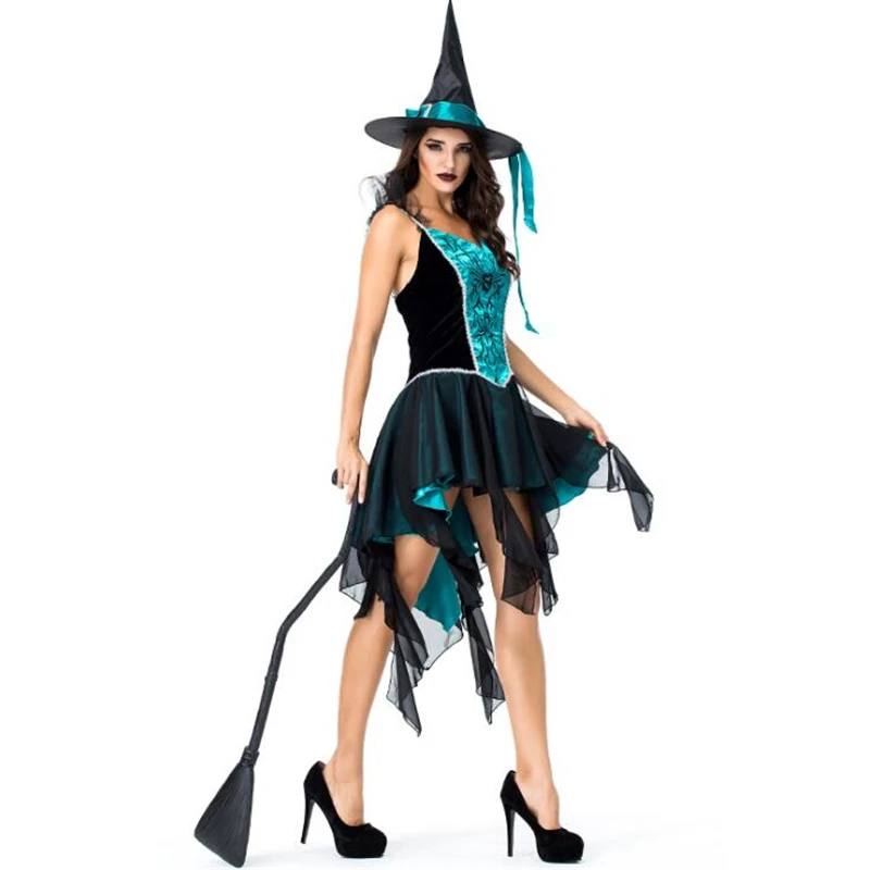 

Deluxe Swallowtail Witch Mesh Halloween Costume For Women