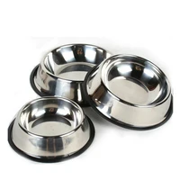 4 sizes dog cat bowls stainless steel travel footprint feeding feeder water bowl for pet dog cats puppy outdoor food dish 2020