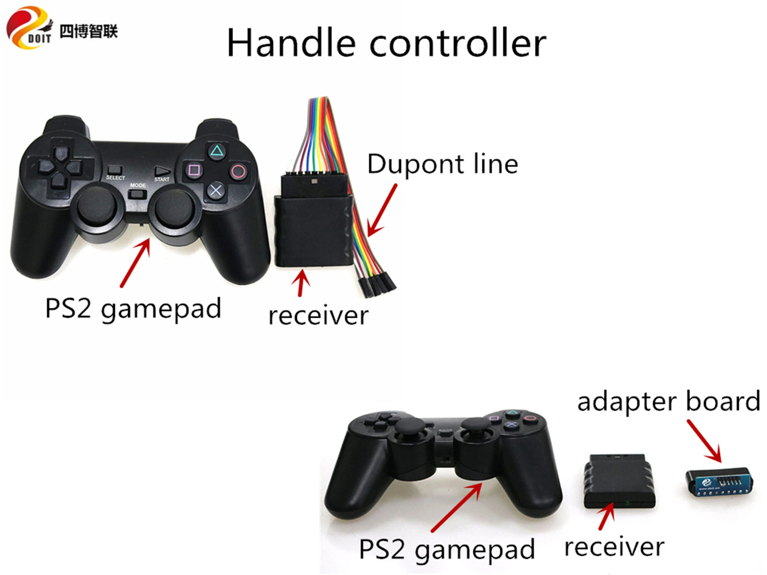 Комплект управления беспроводной ручкой PS2 Gamepad + приемник контроллер для