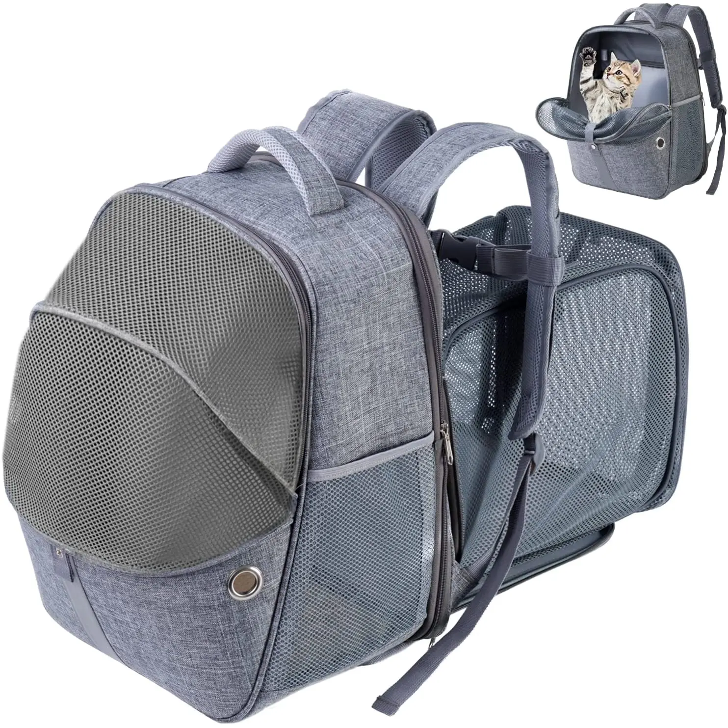 

Pet Cat Carrier Backpack Breathable Cat Travel Outdoor Shoulder Bag For Small Dogs Expandable Cats Carrying Bags Breathable Mesh