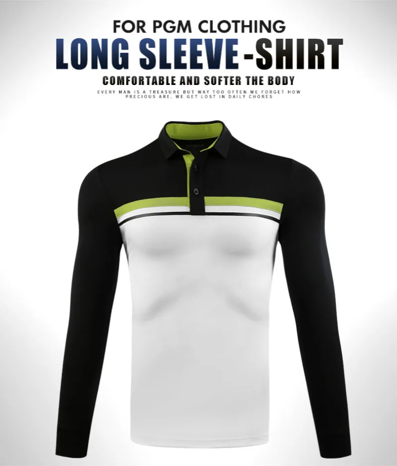 

2019 New PGM Golf High Elastic Clothes Autumn and Winter Breathable Warm Men's Sports T-shirt