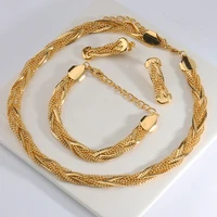 fashion jewelry set 2021 copper necklace chains women bracelet classic high quality earrings for daily wear gift wedding party