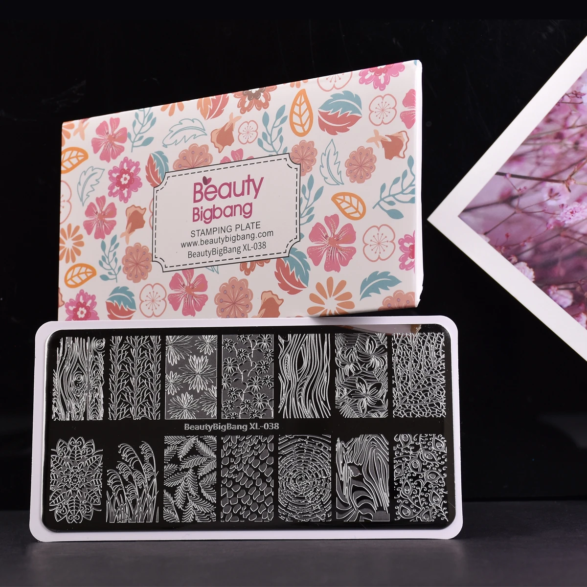 BEAUTYBIGBANG 6*12 см ретро тема стемпинга пластина дерево кольцо зерна цветок лист