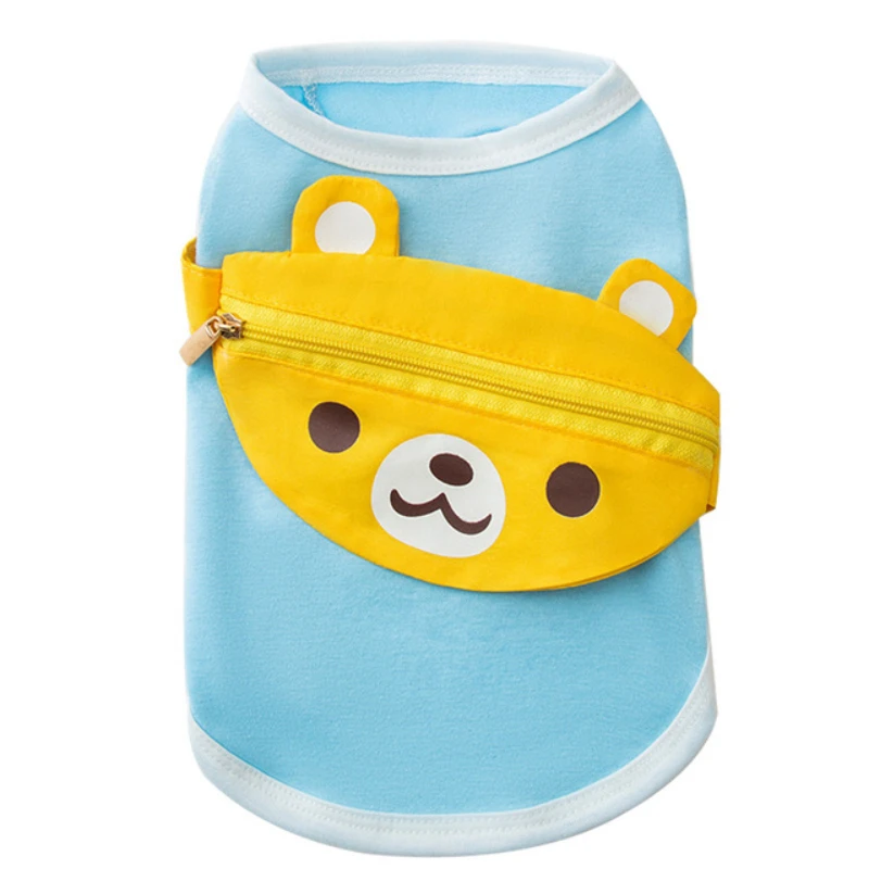

Summer Cartoon Pet Vest Zipper Bear Bag Dog Vest Clothes Small Puppy Cat Pet Clothing chihuahua ropa perro