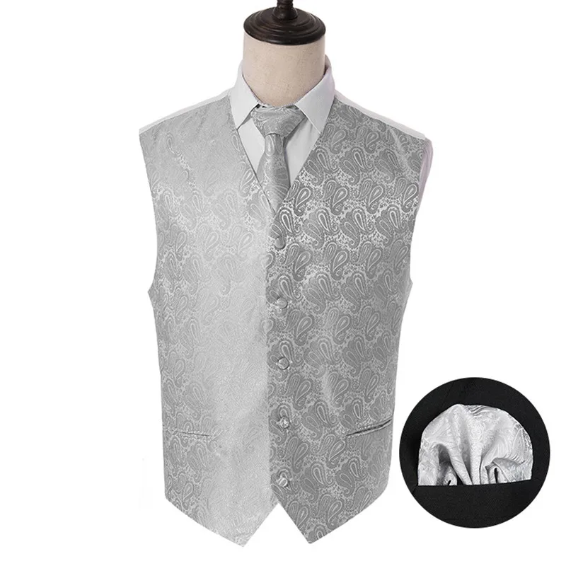 Мужской классический черный тканый облегающий костюм с пейсли жилет воротник