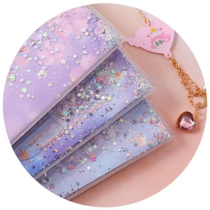 

Quicksand Rainbow horse Notebook Sparkling Twinkling Notebook Gift For Girl Students Stationery 12.5*18.8cm 2 Styles 1pc