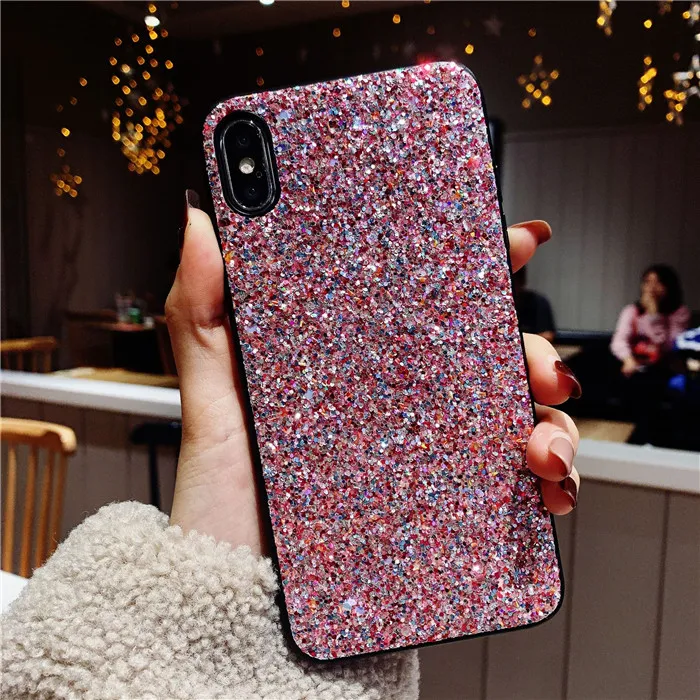 7 С сияющими блестками и пайетками чехол для телефона для samsung Galaxy S10 S9 S8 плюс S10e A7 A750 чехол A9 A8 плюс - Цвет: 7
