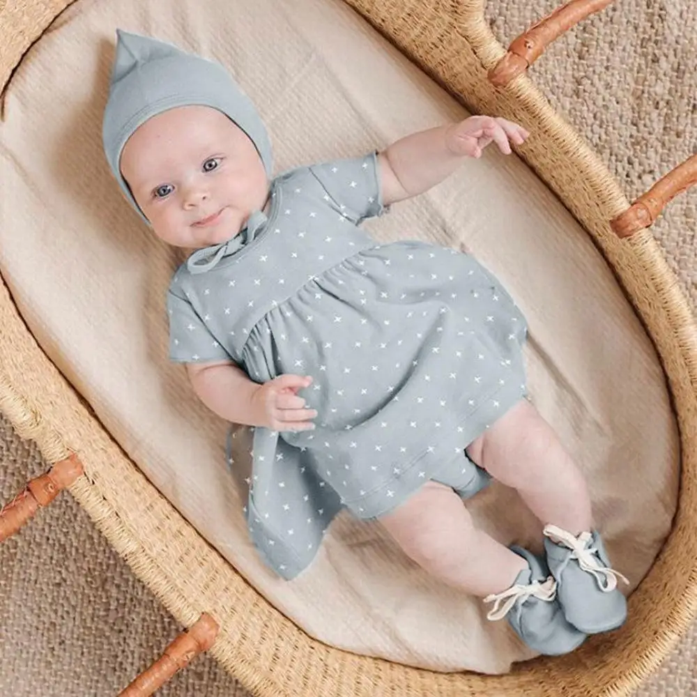 

Baby girls Clothing Sets 2021 Girls Cute Summer short sleeve Dress Girl 2Pieces Sets Shorts+Dress Set cotton for newborn infant
