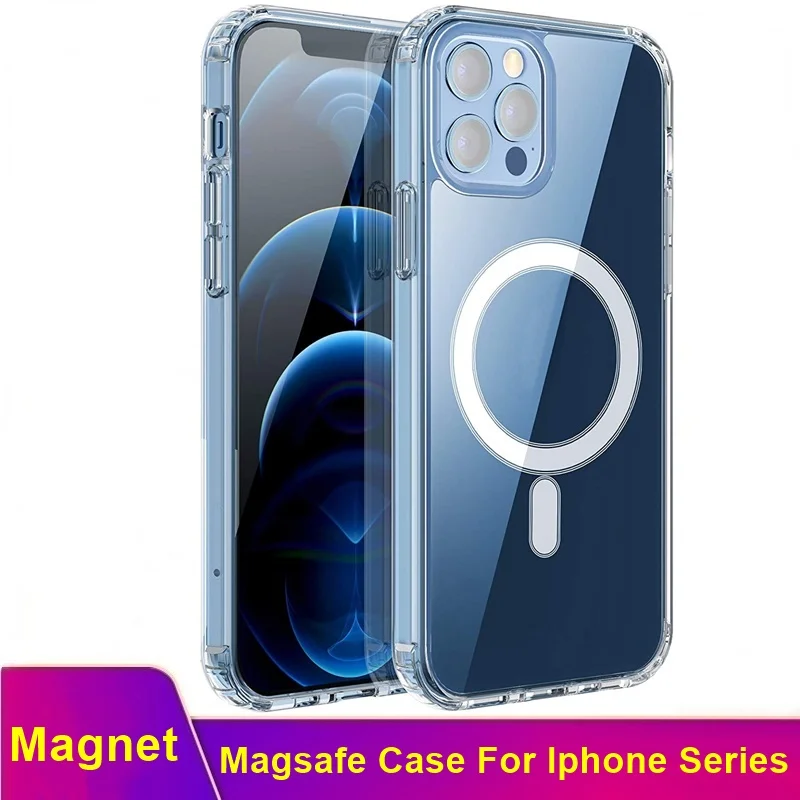 Магнитный чехол Tongdaytech для Iphone 12 Pro Max Mini прозрачный мягкий из ТПУ XS X XR 11 8 Plus |