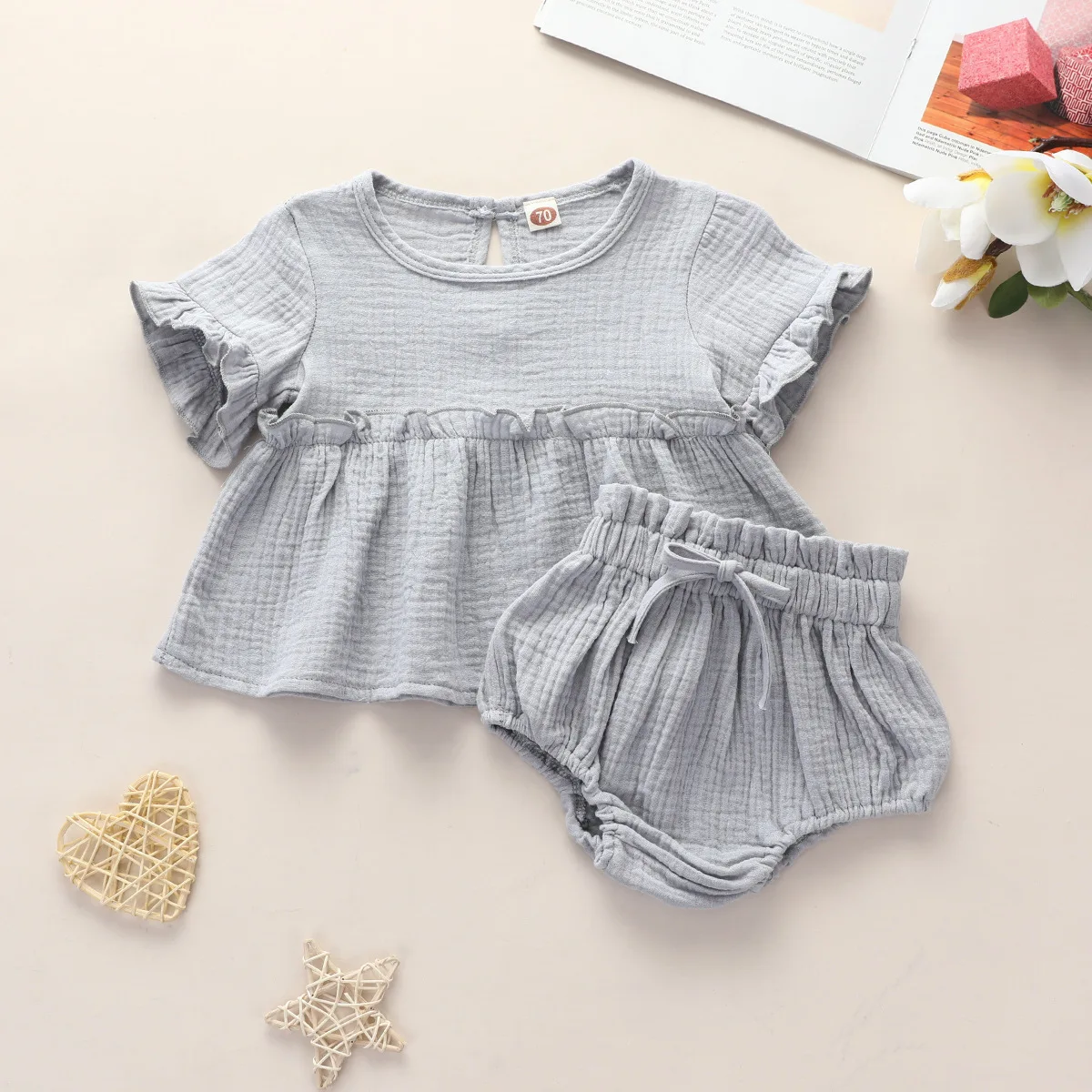 

Special offer sweet solid color multi-color lace skirt shorts suit 0-2 years old cute baby