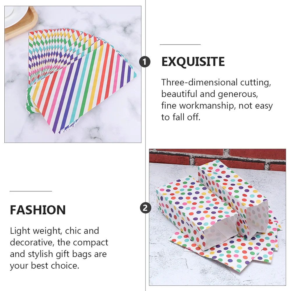 

20Pcs Greaseproof Candy Holders Chic Paper Gift Wrapping Bags Baking Food Bags