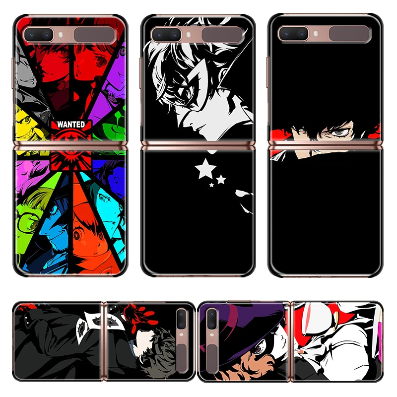 

Hot Anime Persona 5 Game For Samsung Galaxy Z Flip 3 5G Black Mobile Shockproof Hard Capa Fundas Phone Case