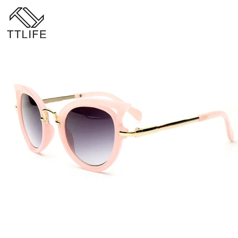 TTLIFE кошачьи ушки детские солнцезащитные очки Kawaii с круглым цветком Gafas для