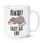 Остерегайтесь сумасшедшей крысы, кружка 11 унций, забавная кофейная керамическая кружка, кружки для молока и чая