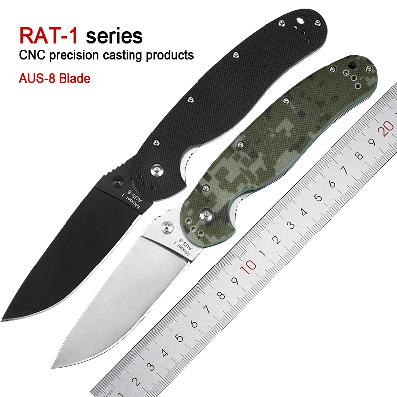 

OEM knife RAT Model 1 Folding Knife AUS-8 Blade G10 Handle Tactical knife Utility Outdoor Camping Survival Pocket Knife EDC Tool