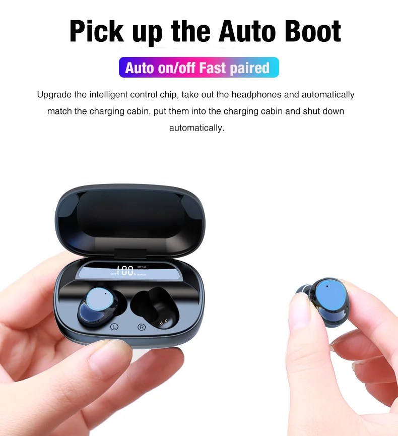 CALETOP G16 TWS 5,0 Bluetooth наушники тяжелый бас 6D стерео HiFi Звук светодиодный дисплей гарнитуры 6000 мАч зарядная коробка IPX7 водонепроницаемый