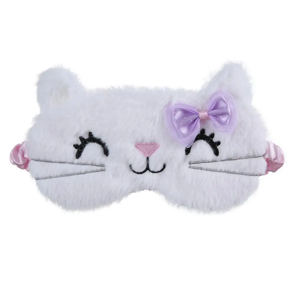 

50% Hot Sale Sleep Cover Effective Portable Lightweight Bowknot Tie Cat Plush Eyes Blindfold for Children