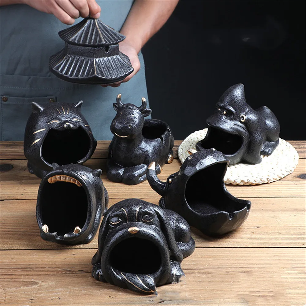 

Cute Cartoon Animal Anti-Scalding Ceramic Craft Large Capacity Creative Office Home Decor Key Candy Container Gift For Boyfriend
