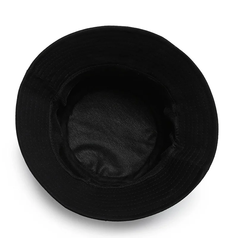 

2020 Luxury Black White Solid Bucket Hat Unisex Bob Caps Hip Hop Gorros Men women Summer Panama Cap Beach Sun Fishing boonie Hat