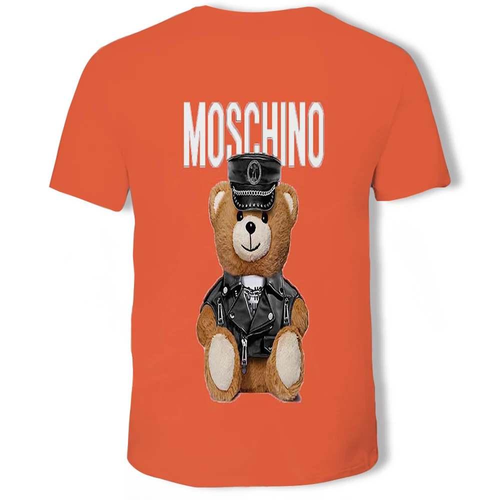 

2021 summer new youth 3DT shirt cute bear 3D digital printing handsome guy beauty trend fashion short-sleeved shirt