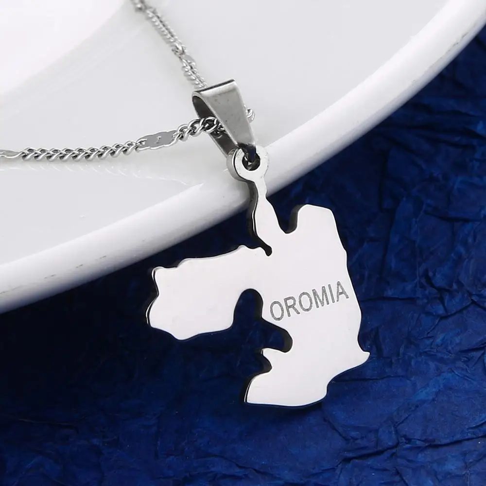 Ожерелья подвески из нержавеющей стали с картой оромии золотого цвета ожерелья