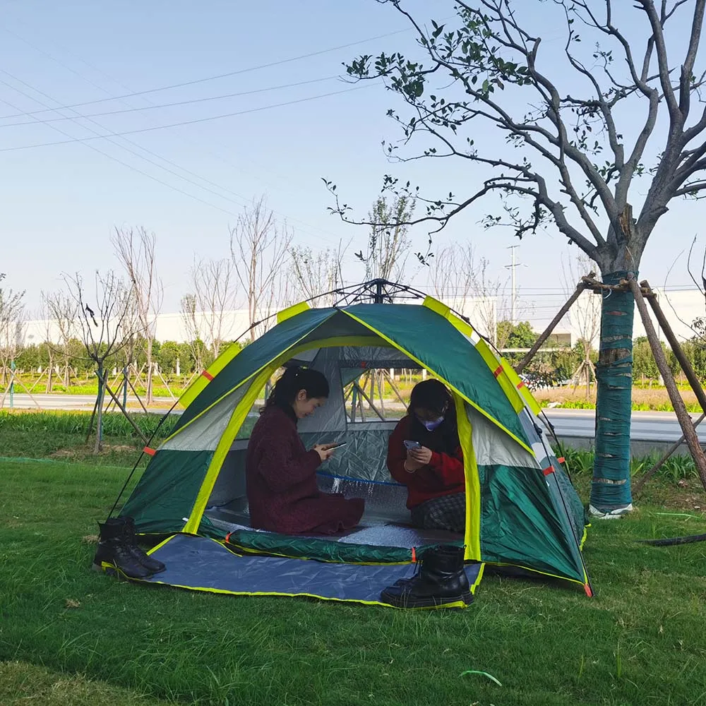 

2-3 People Camping Outdoor Automatic Quick Open 190T Silver Coated Cloth Beach Folding Tent One Door And Three Windows
