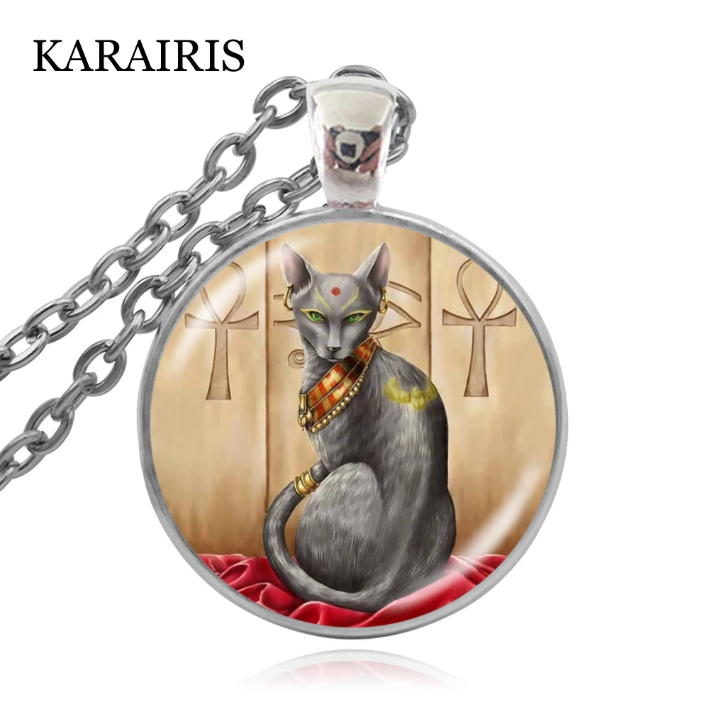 Ожерелье KARAIRIS с кулоном в виде древней египетской кошки и богини ожерелье ручной