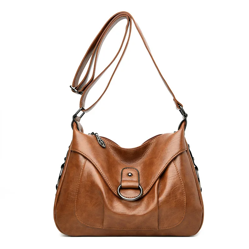 

New ladies bag casual fashion large-capacity middle-aged and elderly mother bag soft leather shoulder messenger bag female bag