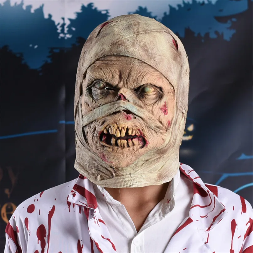

Halloween Mask Horrible Universal Masquerade Party Props Ghost Headgear Decorative Zombie Dry Corpse Mask Strange Prank Props