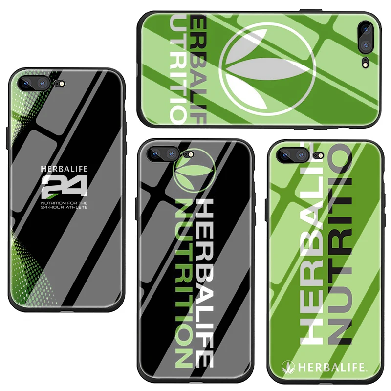 EWAU черный и зеленый чехол для телефона из закаленного стекла Herbalife для iPhone 5 5S SE 6 6s 7 8 Plus X XR XS 11 pro Max