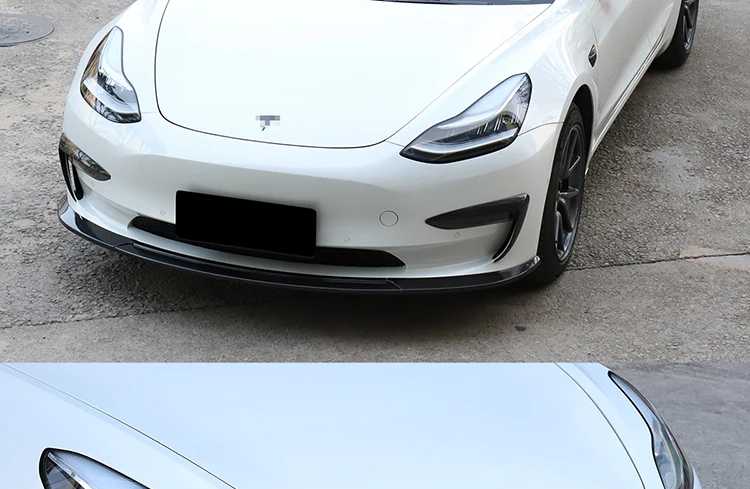 LUCKEASY защита переднего шасси автомобиля для Tesla модель 3- украшение шасси автомобиля 3 шт. набор белый/черный