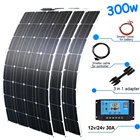 Солнечная панель батарея 12v 300 Вт 100 Вт флисовая фотоэлектрическая система модуль зарядного устройства для автомобиля RV лодки батареи для дома на колесах кемпинга 1000 Вт