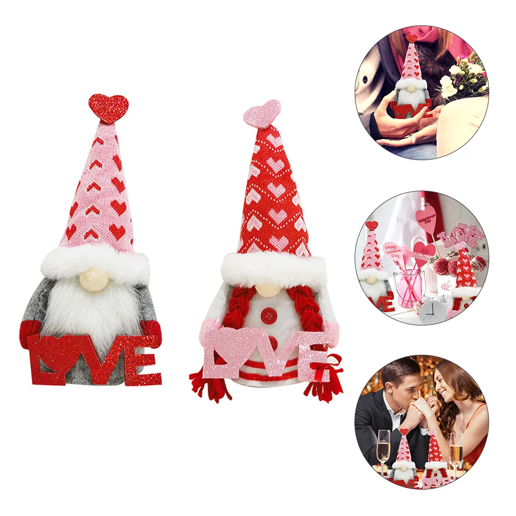 

2Pcs Delicate Valentine's Day Gift Desktop Ornament Lovely Doll Decoration