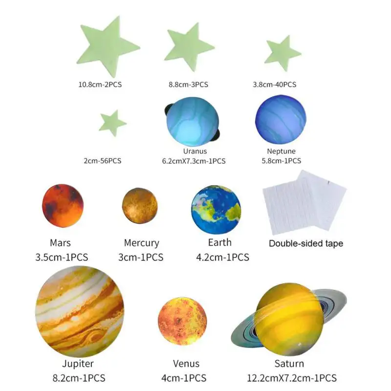 Светящиеся Настенные наклейки с планетами и звездами светящиеся потолочные