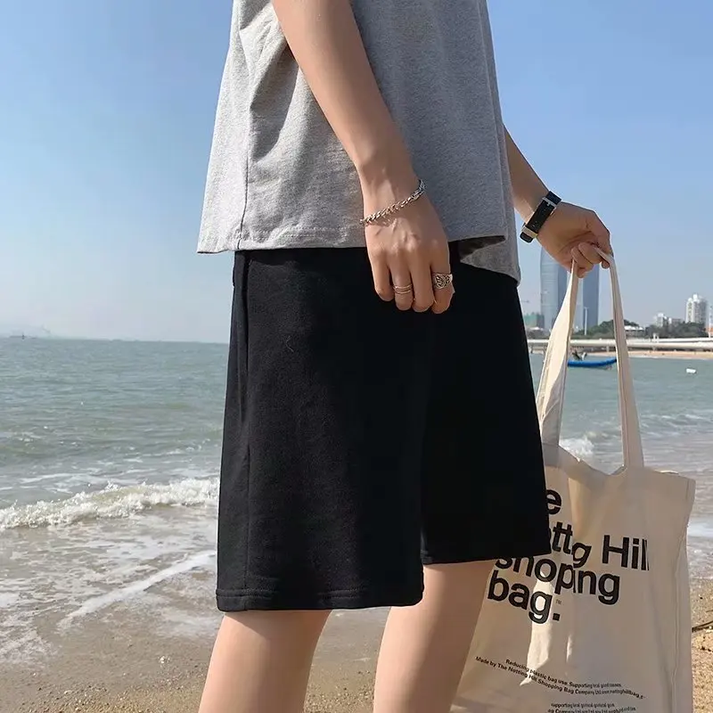 

Men Casual Shorts Solid Simple Harajuku Beach Breathable Knee-length Summer Baggy Wide-leg Streetwear Retro Ulzzang Oversize 3XL